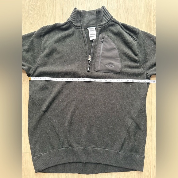 The North Face Wool Blend 1/4 Zip Sweater Men’s L Black Mock Neck - Picture 7 of 13